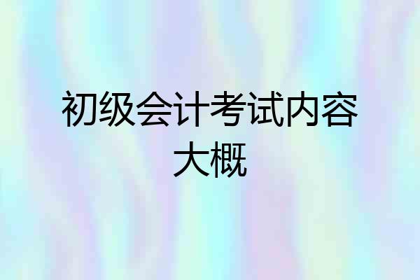 初级会计考试内容大概