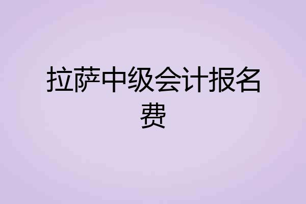 拉萨中级会计报名费
