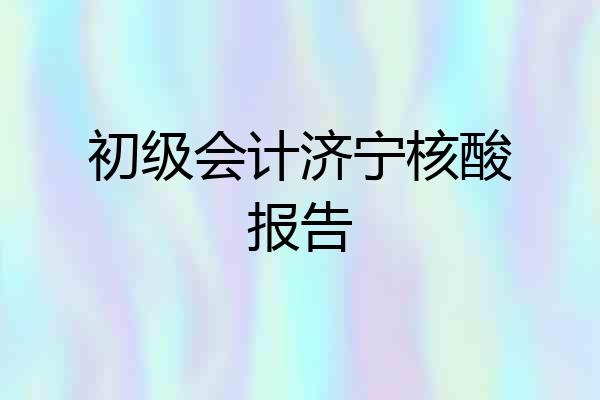 初级会计济宁核酸报告