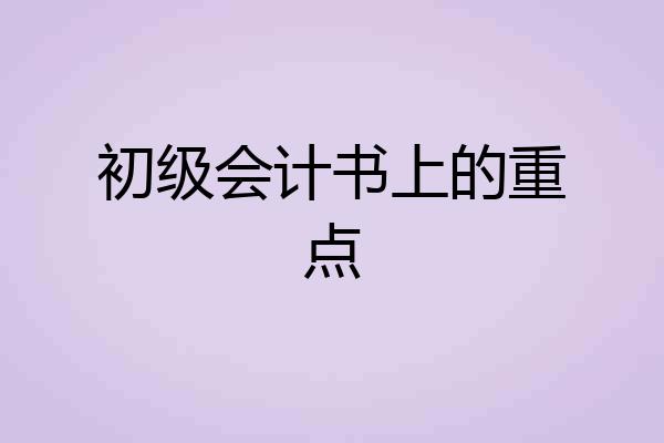 初级会计书上的重点
