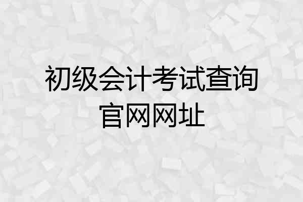 初级会计考试查询官网网址