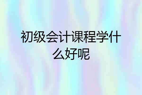 初级会计课程学什么好呢