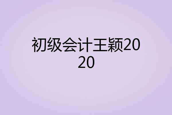 初级会计王颖2020