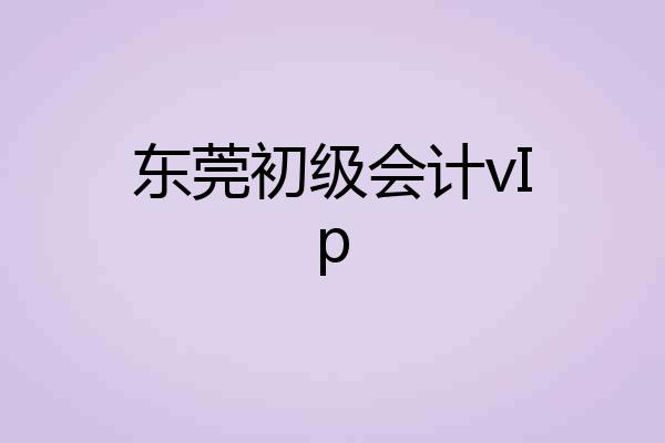 东莞初级会计vIp