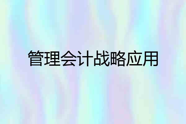 管理会计战略应用