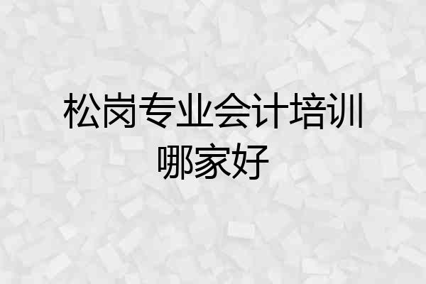松岗专业会计培训哪家好