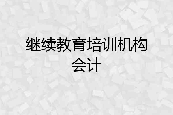 继续教育培训机构会计