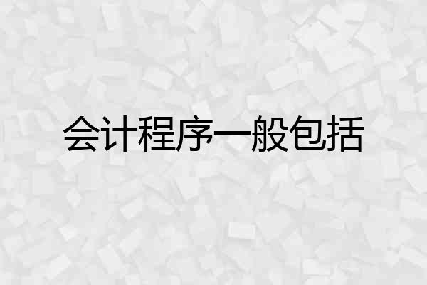 会计程序一般包括