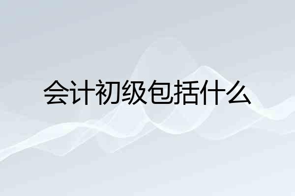 会计初级包括什么