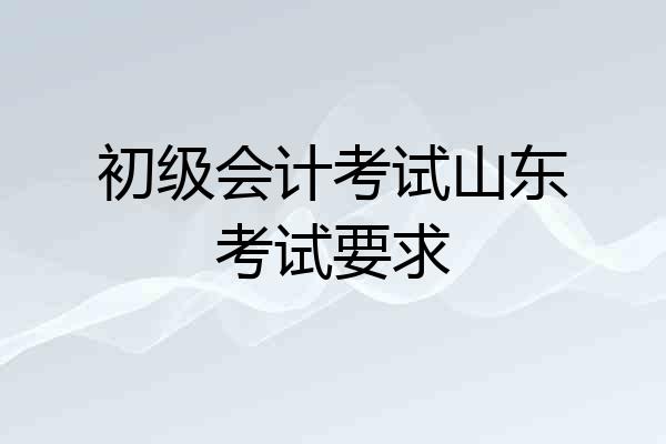 初级会计考试山东考试要求