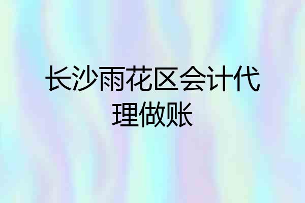 长沙雨花区会计代理做账
