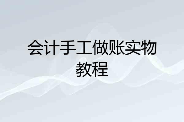 会计手工做账实物教程