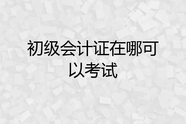 初级会计证在哪可以考试