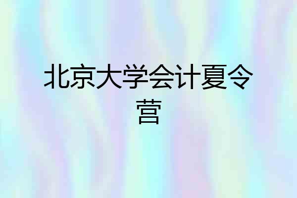 北京大学会计夏令营