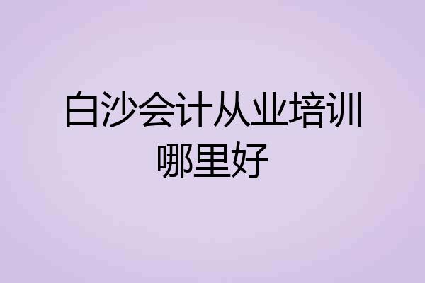 白沙会计从业培训哪里好