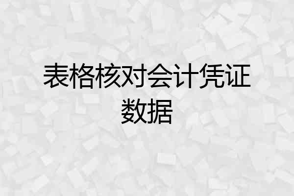 表格核对会计凭证数据