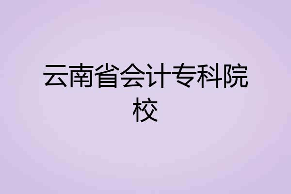 云南省会计专科院校