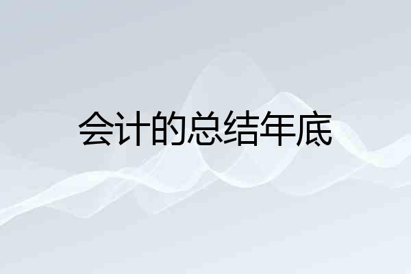 会计的总结年底