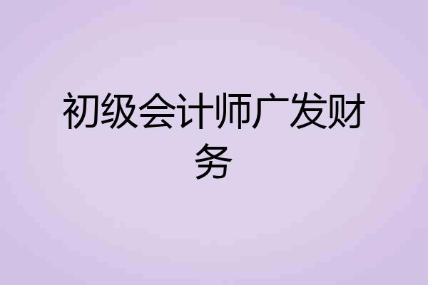 初级会计师广发财务