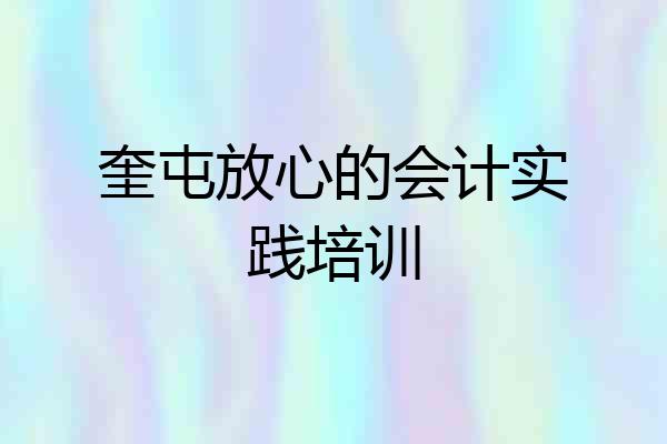 奎屯放心的会计实践培训