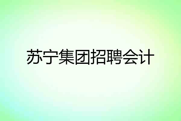 苏宁集团招聘会计