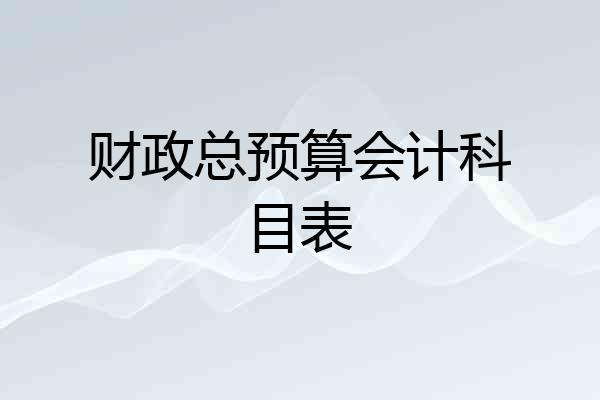 财政总预算会计科目表