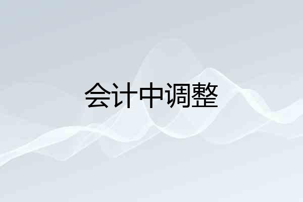 会计中调整