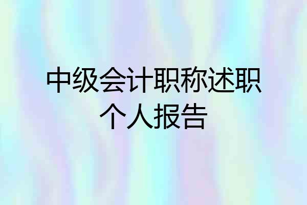 中级会计职称述职个人报告