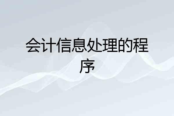 会计信息处理的程序