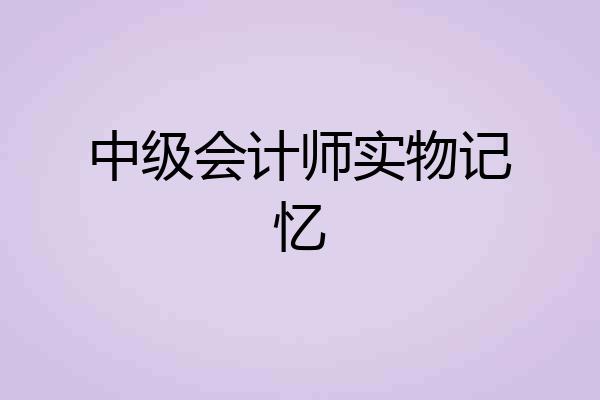 中级会计师实物记忆