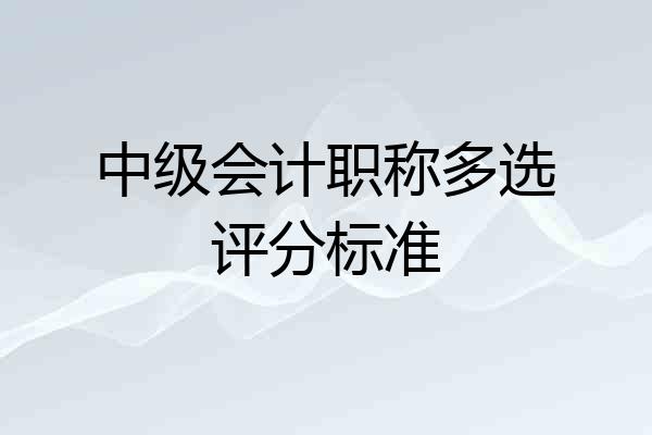 中级会计职称多选评分标准