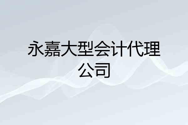 永嘉大型会计代理公司