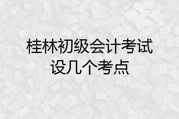 桂林初级会计考试设几个考点