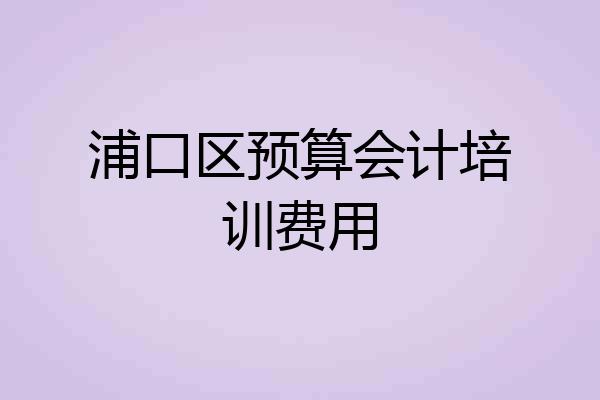 浦口区预算会计培训费用