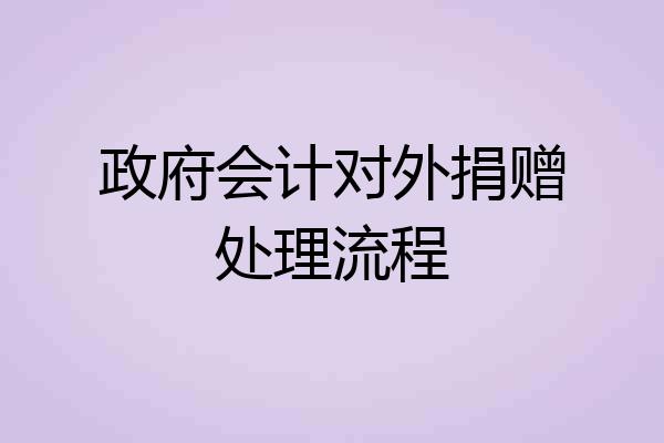 政府会计对外捐赠处理流程