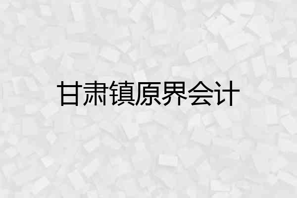 甘肃镇原界会计
