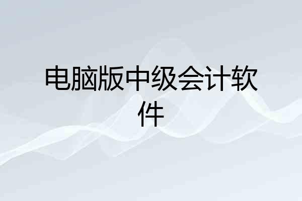 电脑版中级会计软件