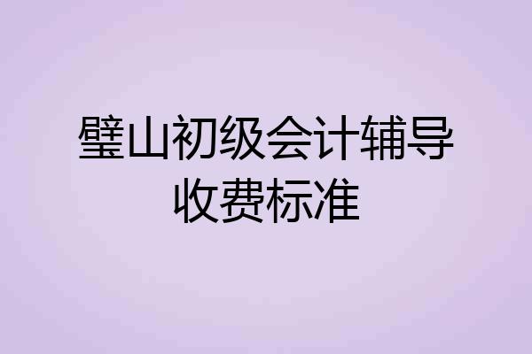璧山初级会计辅导收费标准