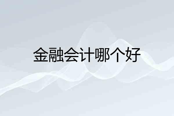 金融会计哪个好