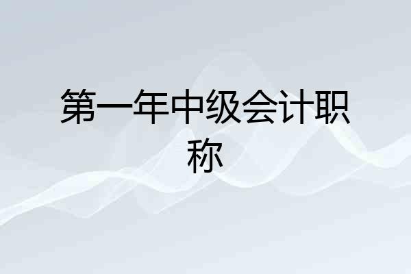 第一年中级会计职称