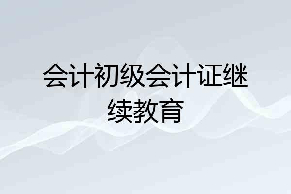 会计初级会计证继续教育