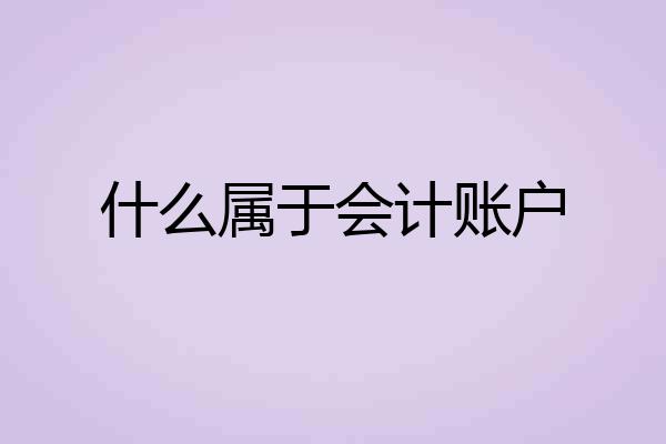 什么属于会计账户
