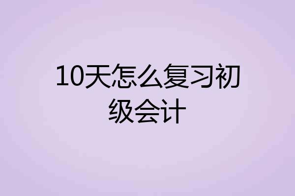 10天怎么复习初级会计