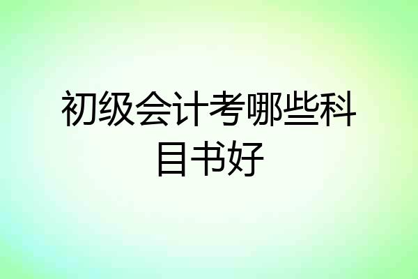 初级会计考哪些科目书好