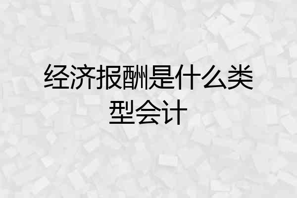 经济报酬是什么类型会计