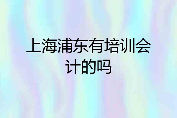 上海浦东有培训会计的吗