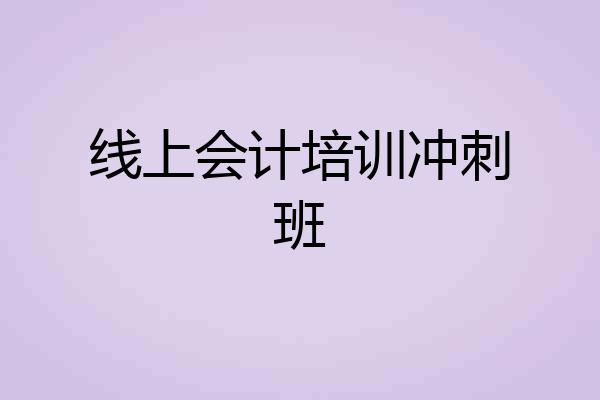 线上会计培训冲刺班