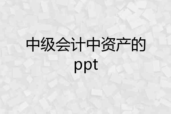 中级会计中资产的ppt