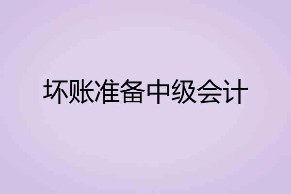 坏账准备中级会计