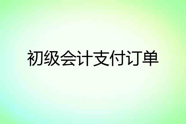 初级会计支付订单